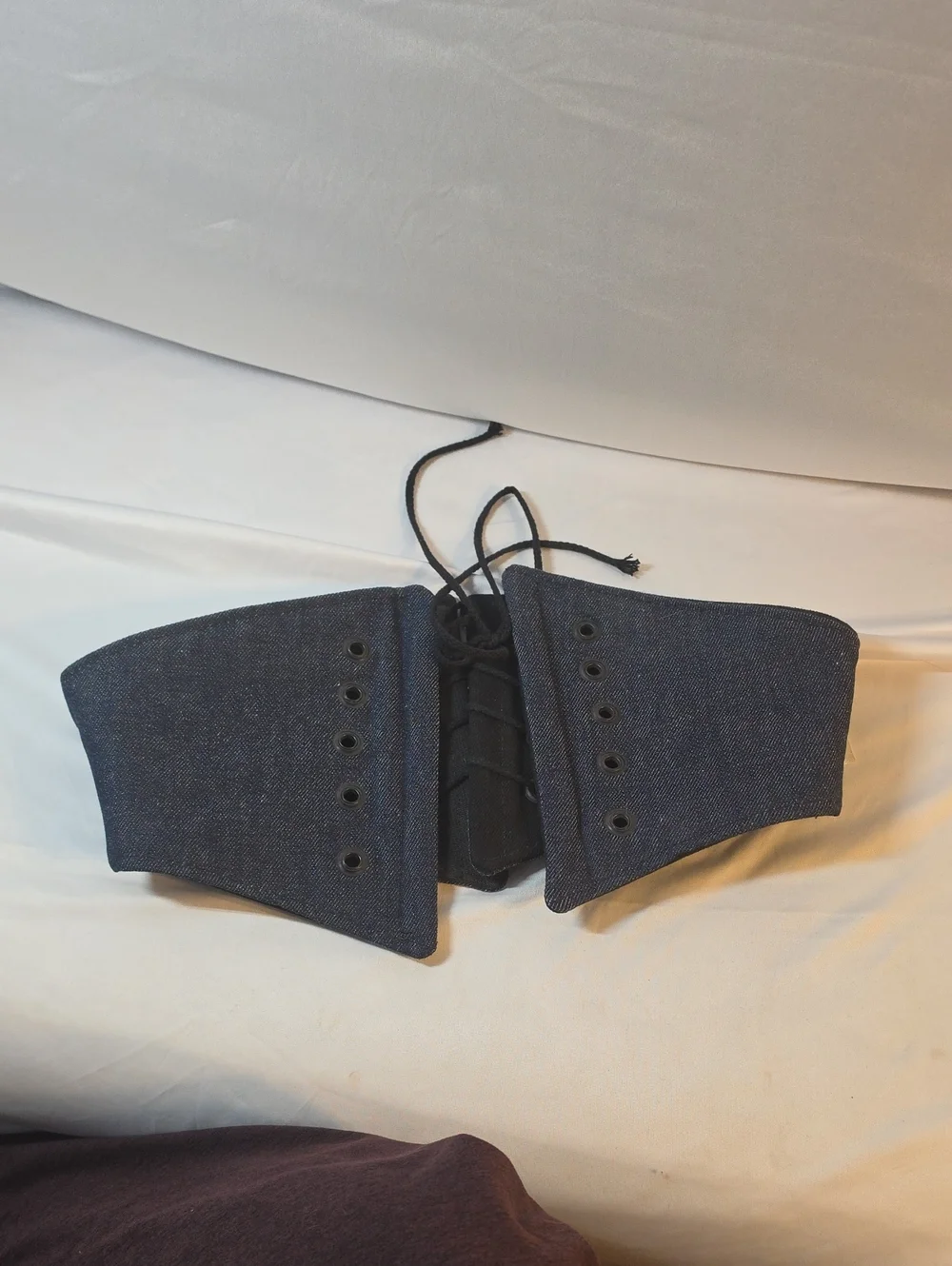 Calvin Klein Dark Blue Corset-Style Lace-Up Waist Belt